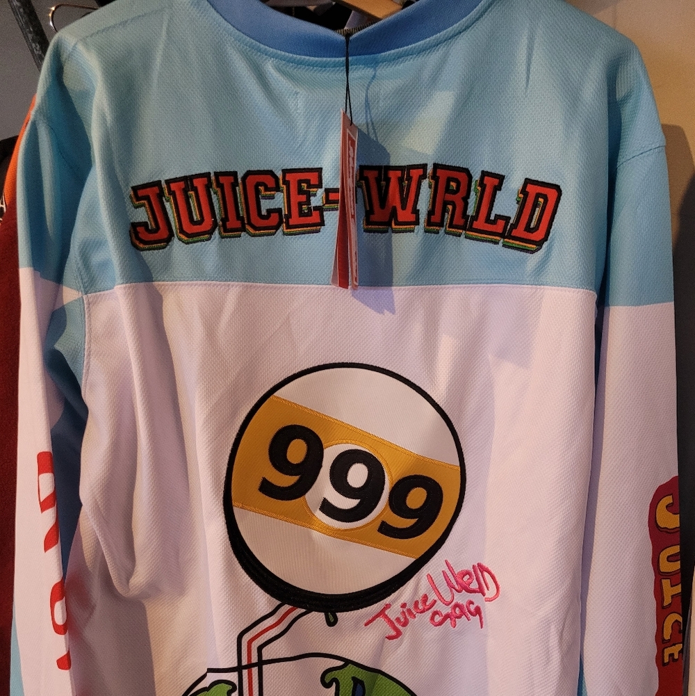 Juice WRLD 999 Men's Sky Blue and White Jersey